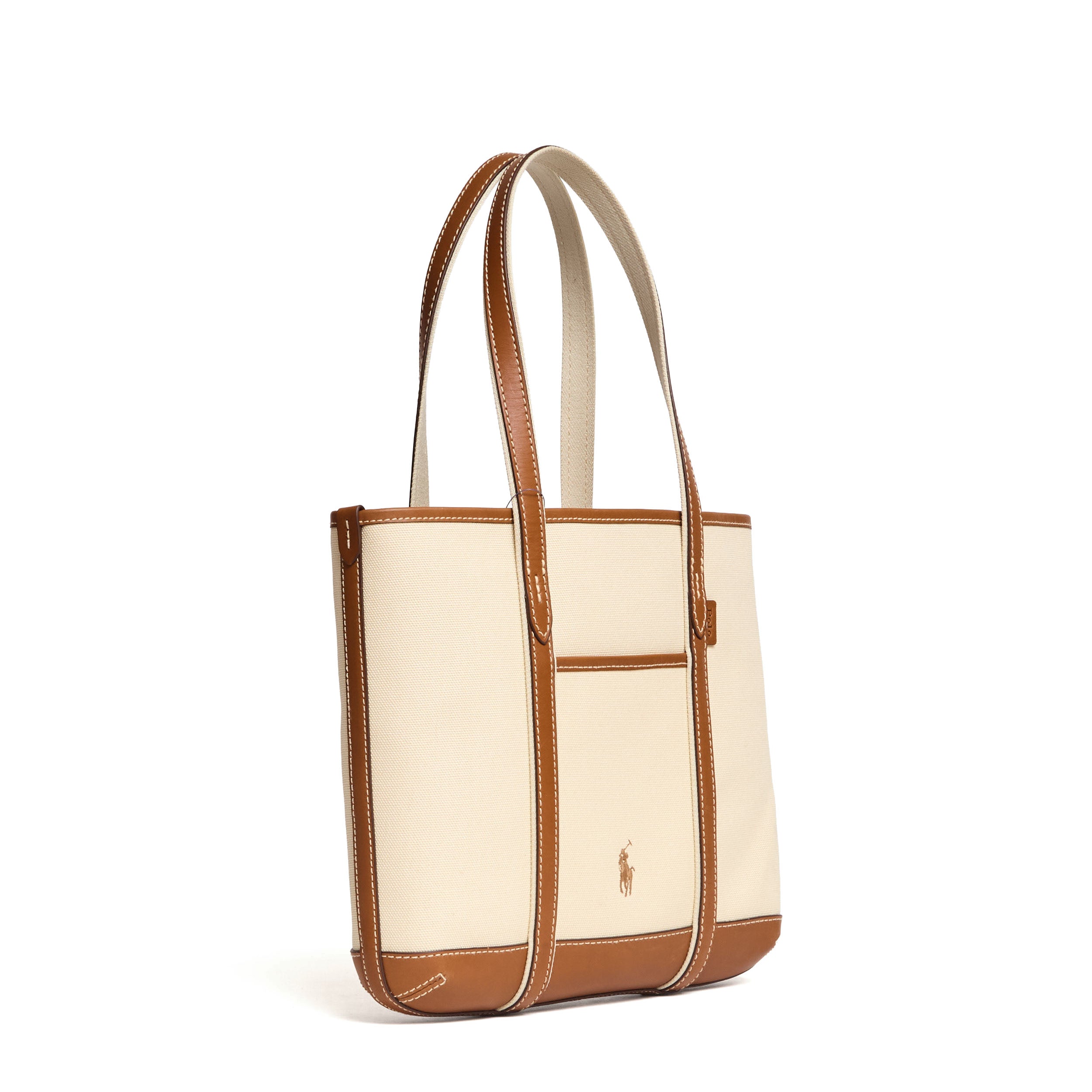 Borsa Tote Piccola In Pelle, Canvas