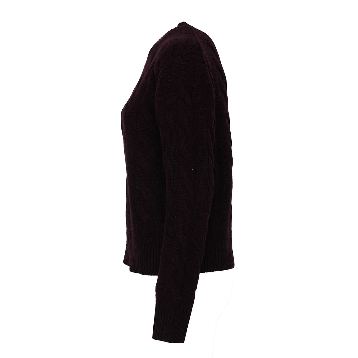 Cable Knit Crewneck Sweater Wool, Cashmere Blend