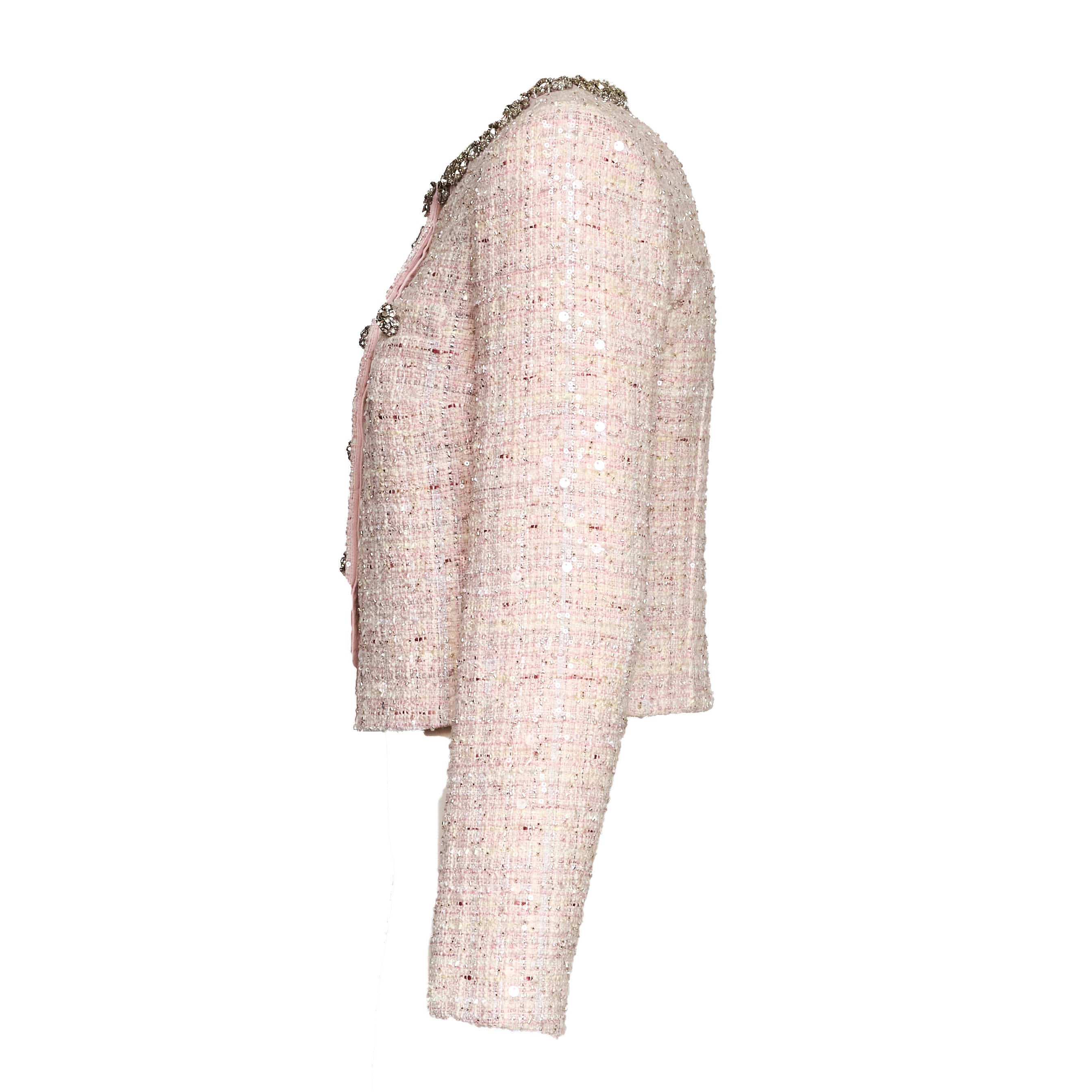 Pink Sequin Boucle Jacket
