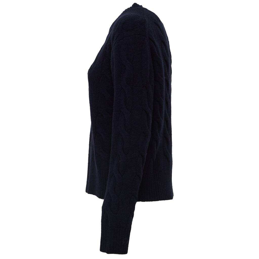 Cable Knit Crewneck Sweater Wool, Cashmere Blend
