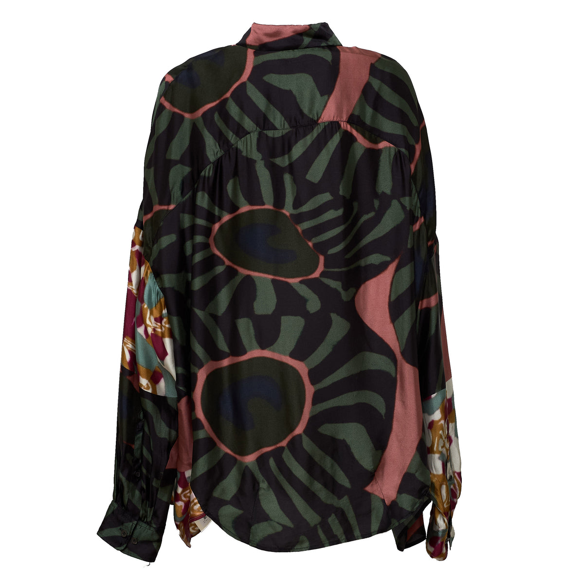 Casia Bis Shirt Marbled Clay Border Print Fluid Viscose Twill