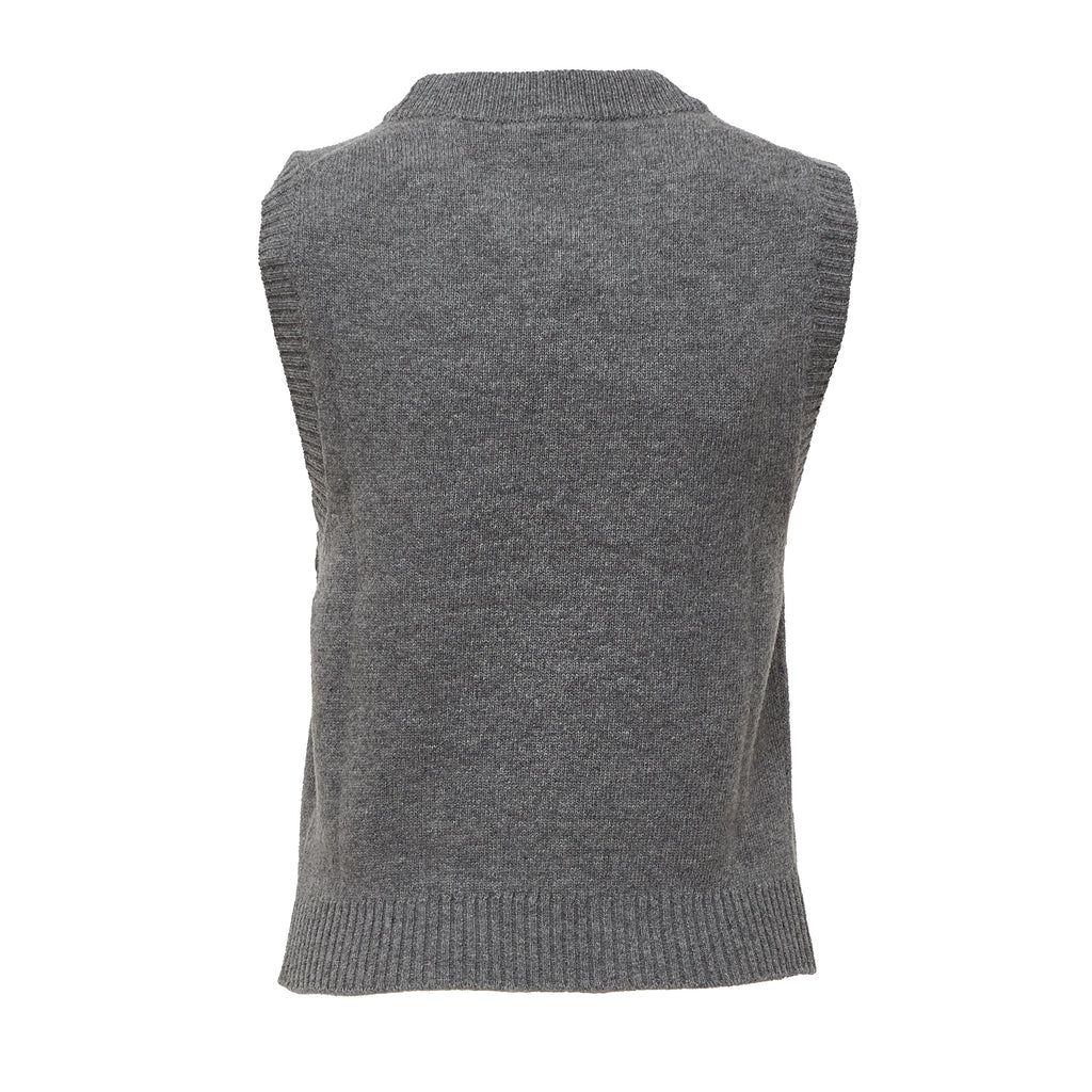 Graphic Wool Vest Flowers