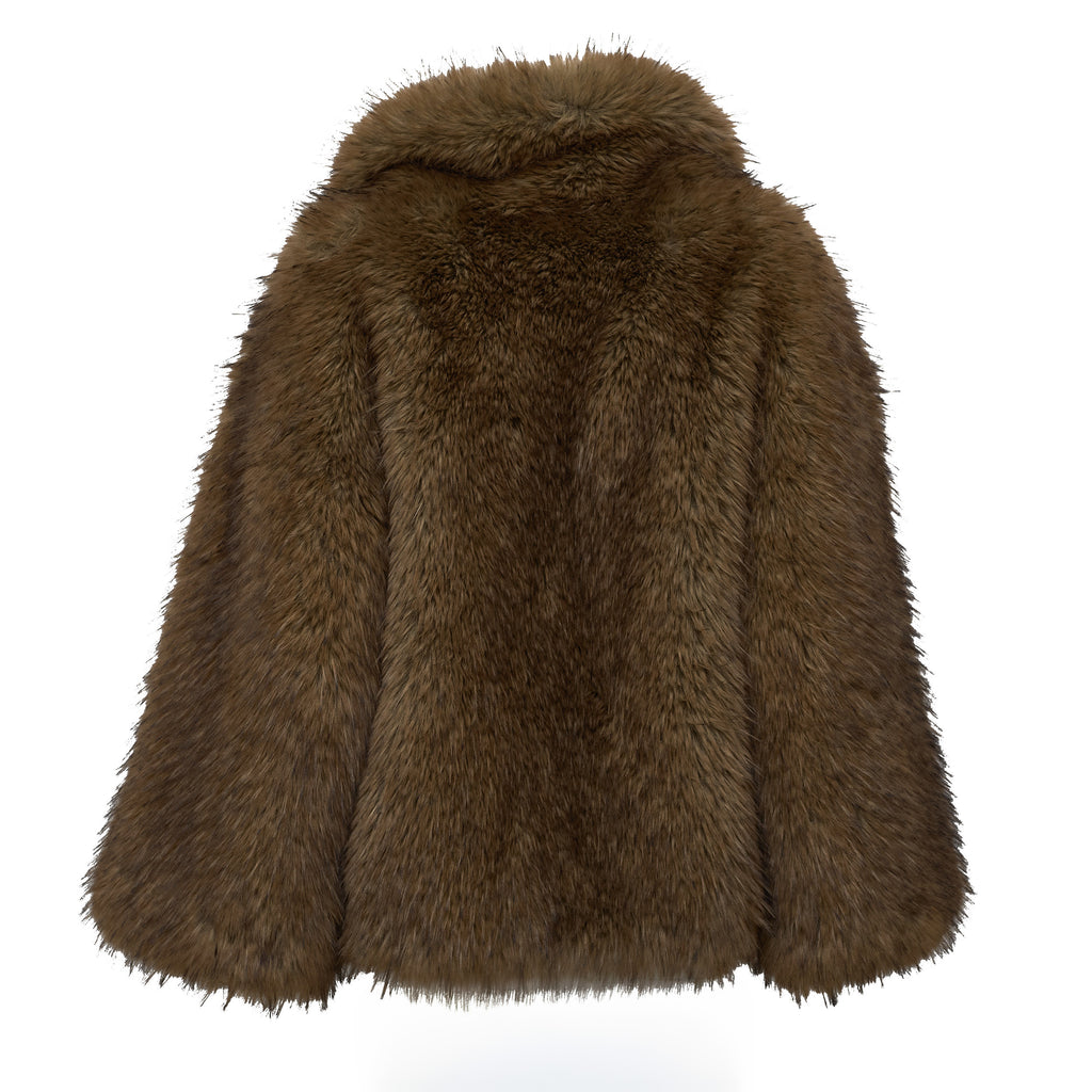 Kastanje Foax Fur Coat