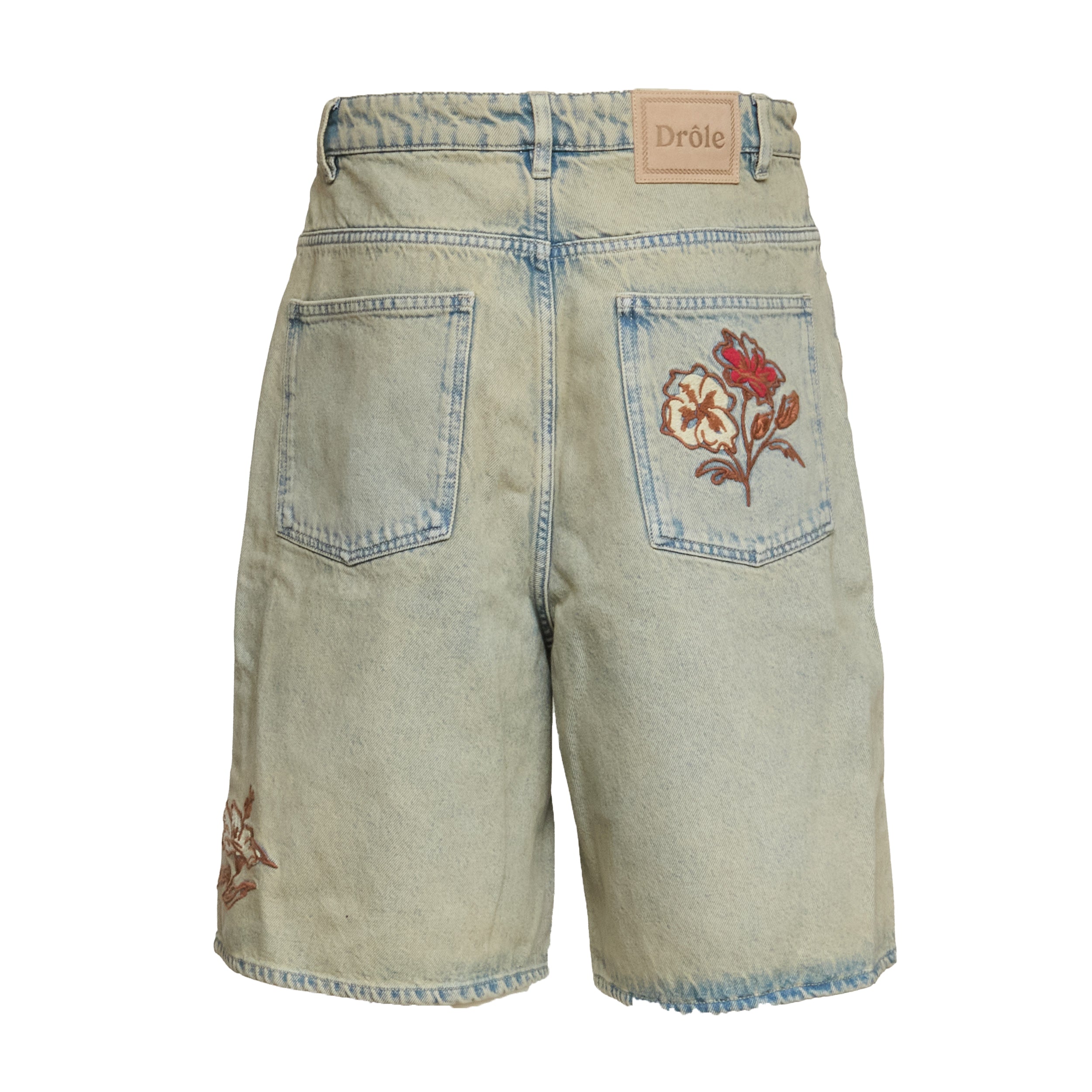 Short Jean Dusty Brodé Fleurs