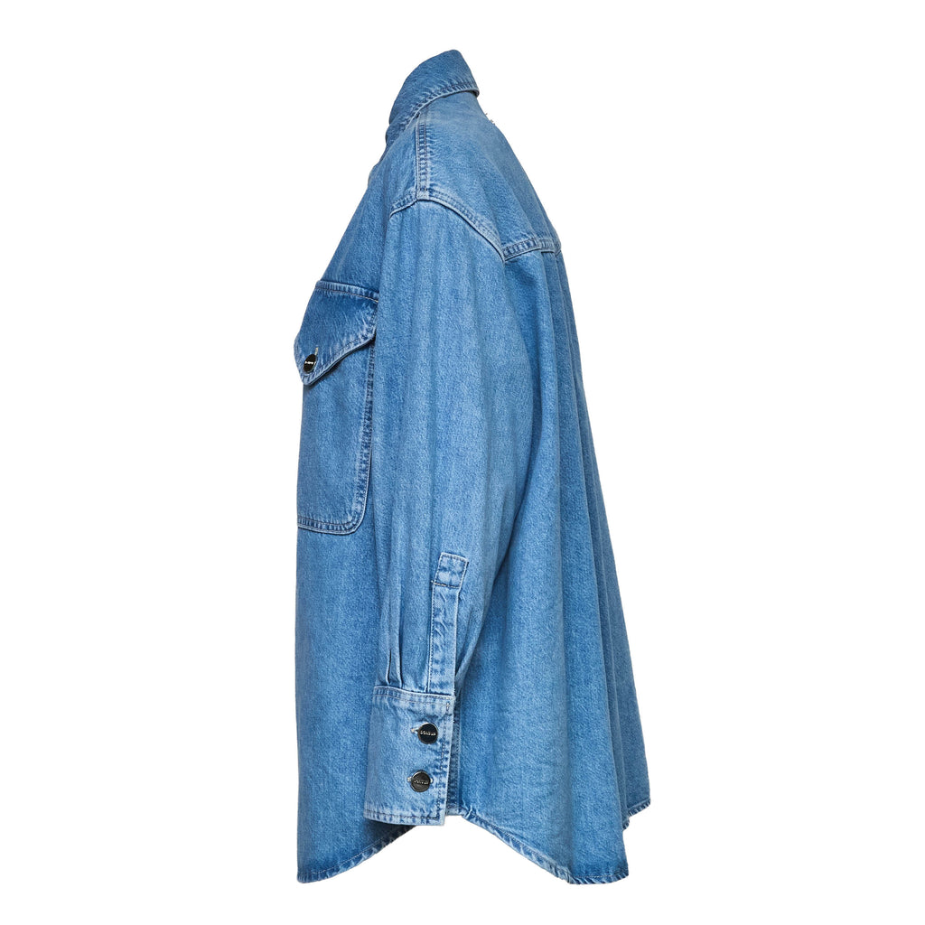 Camicia Over In Denim Cotone Lyocell 10 1/2 Oz