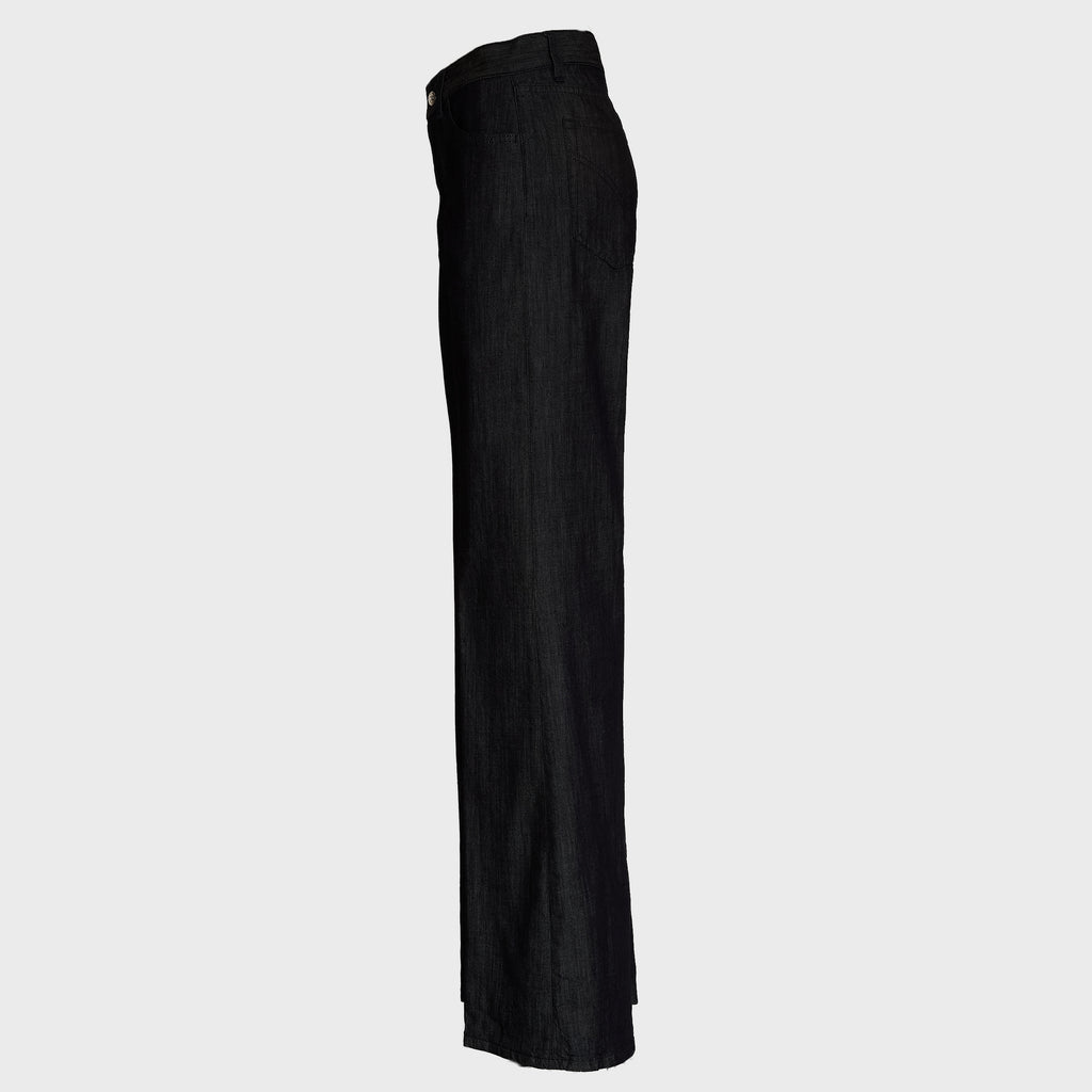 Jeans Amber Cinque Tasche Wide Leg In Denim Seta 7 Oz