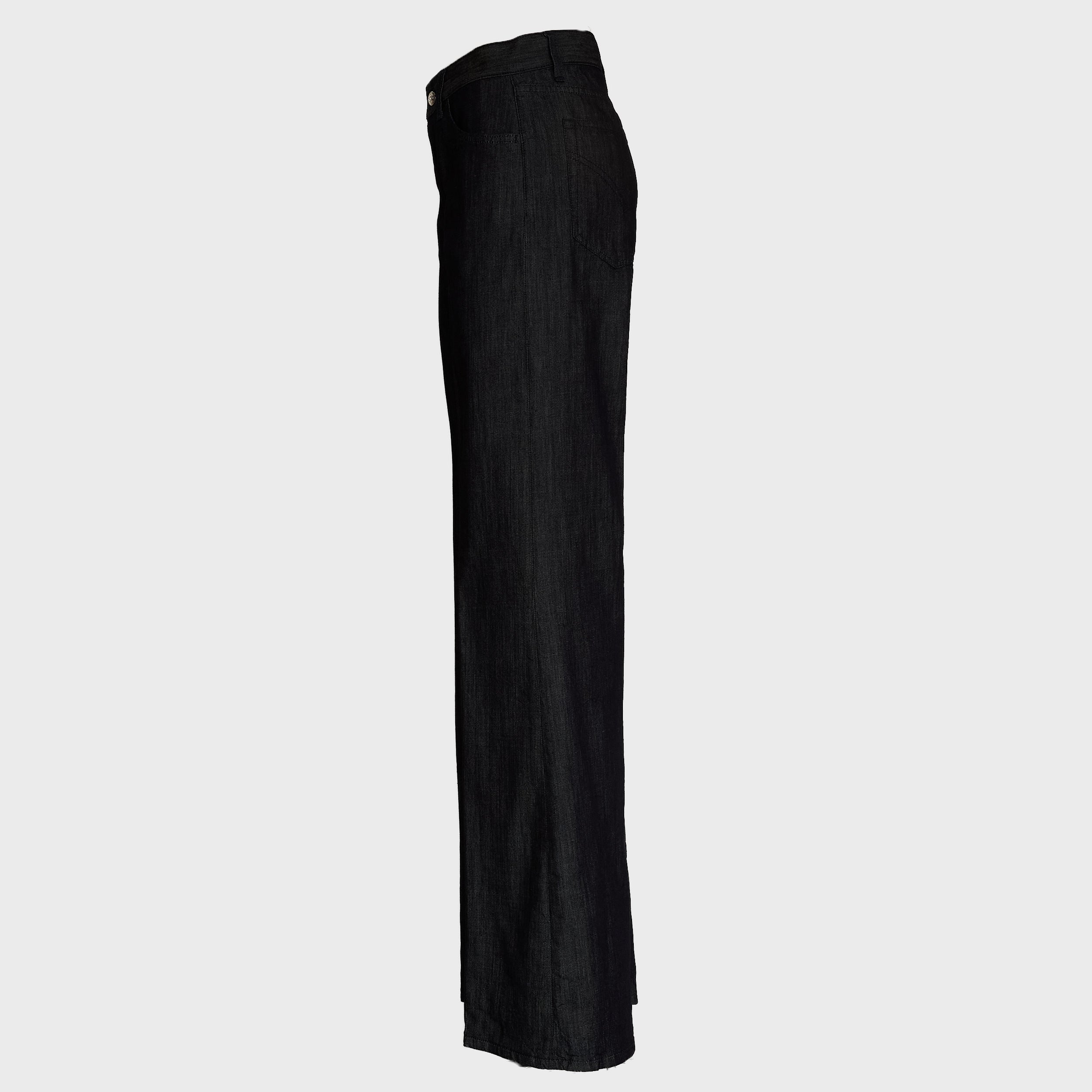 Jeans Amber Cinque Tasche Wide Leg In Denim Seta 7 Oz