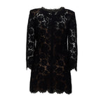 Black Lace Long Sleeve Mini Dress