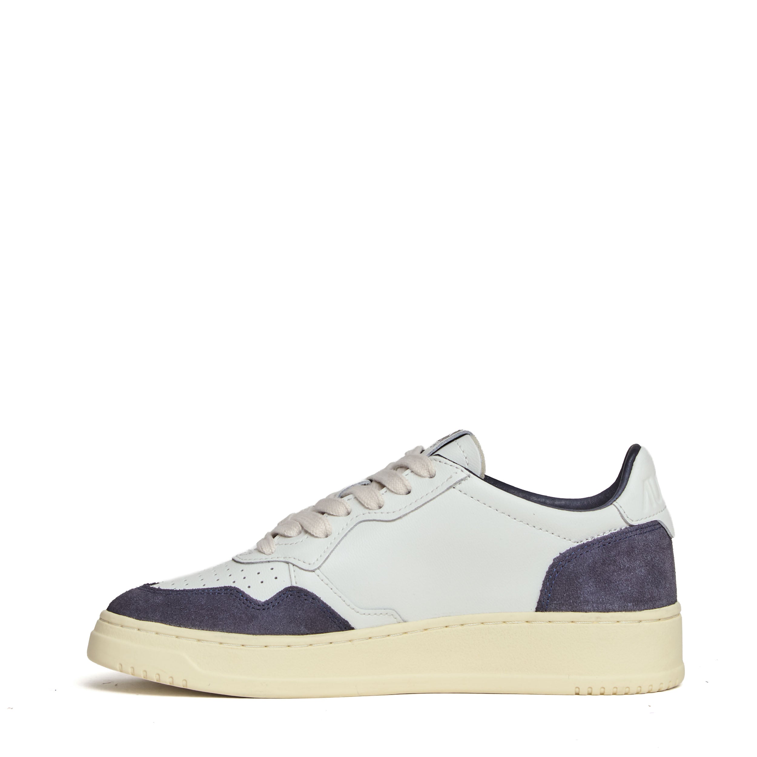 Sneakers Medalist Low In Pelle Soft Bianca, Suede Beige