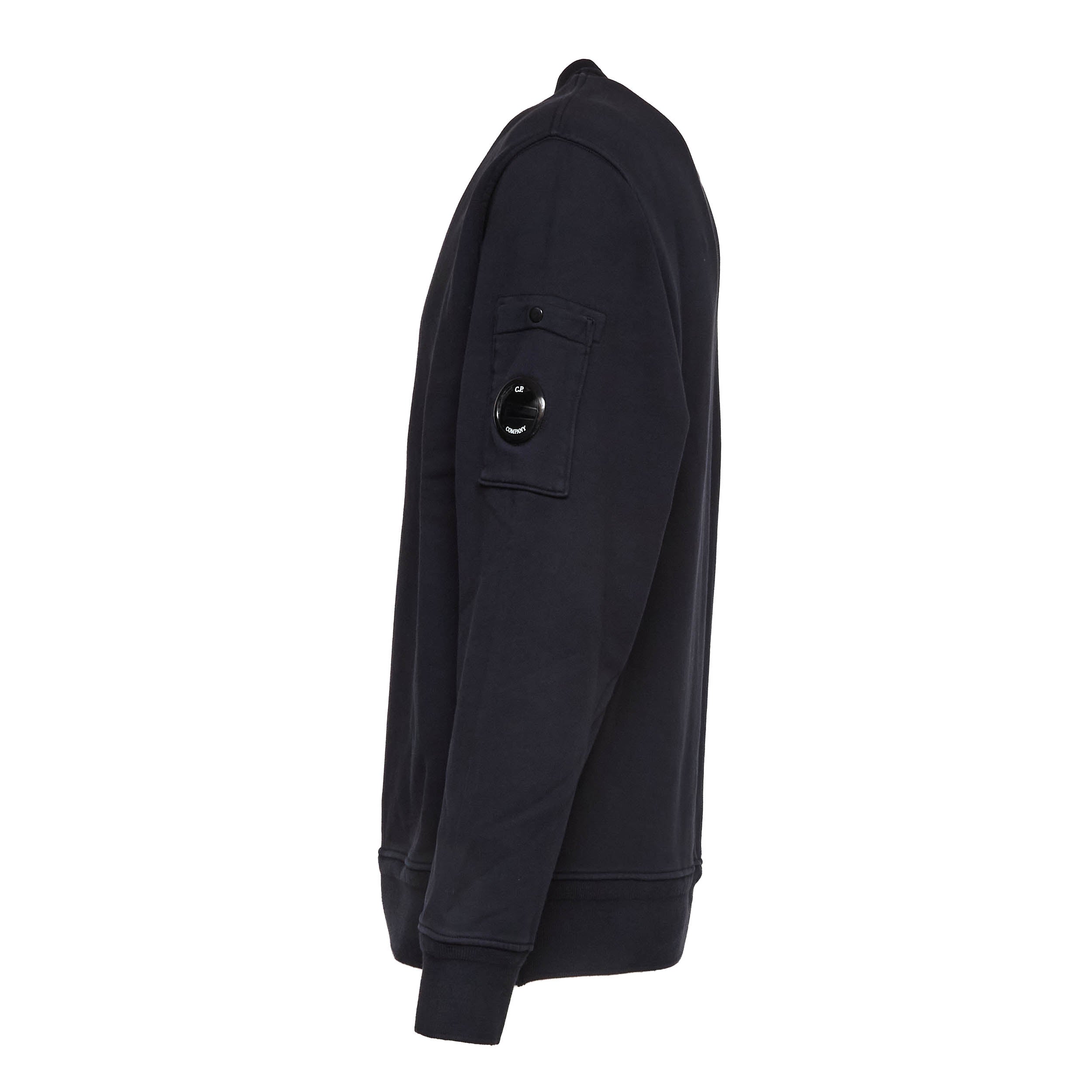 Cotton Diagonal Fleece Crewneck Lens Sweatshirt