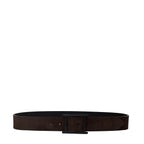 Cintura Nabucco Double C Pelle Nabuk Cuoio 3,5 Cm