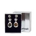 Crystal Flower Tiered Earrings