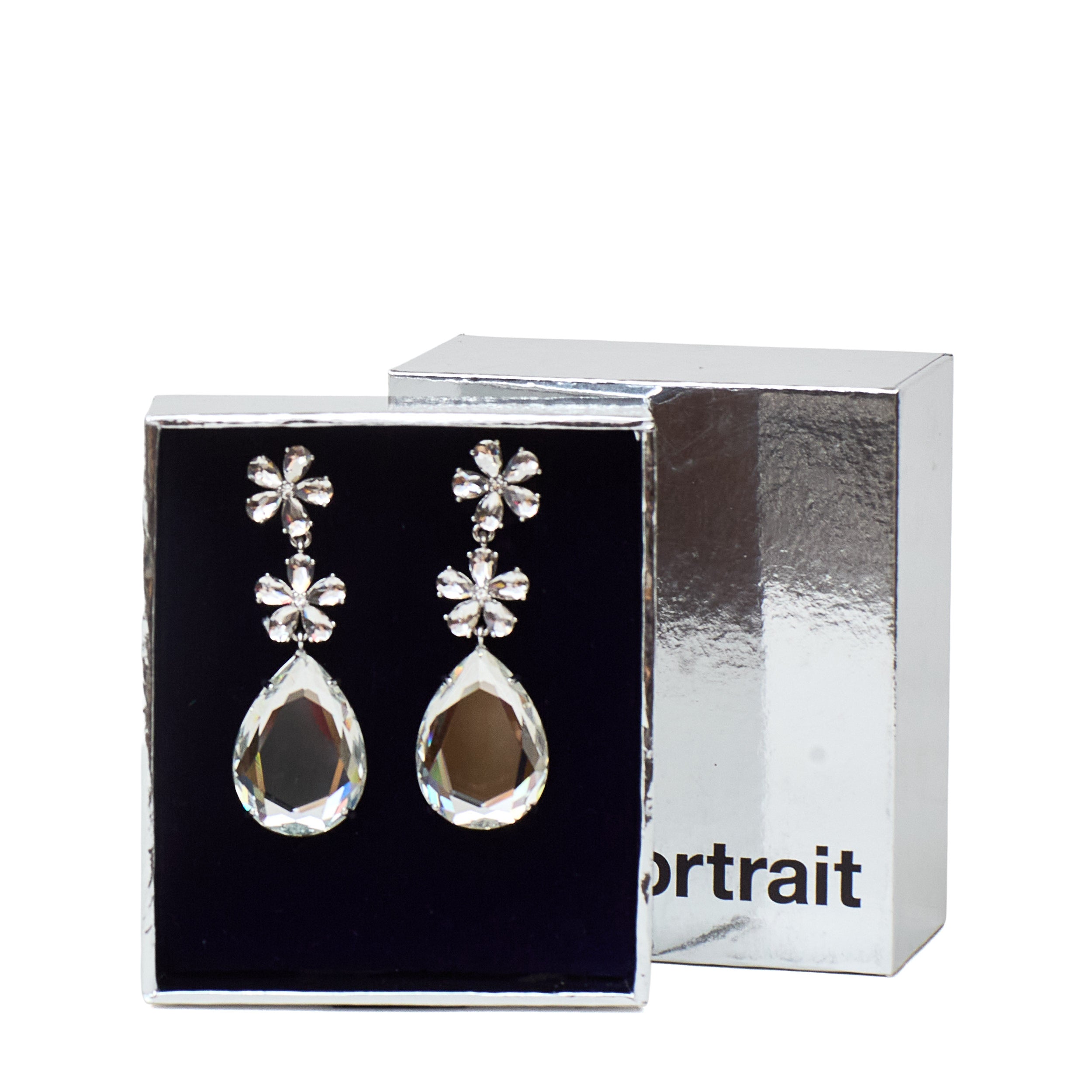 Crystal Flower Tiered Earrings
