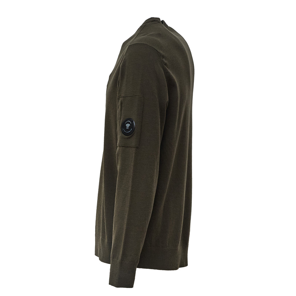 Extrafine Merino Wool Lens Crewneck Sweater