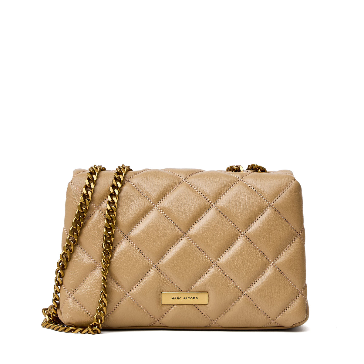The Slim Dual Chain Shoulder Quilted Leather Dual Bag