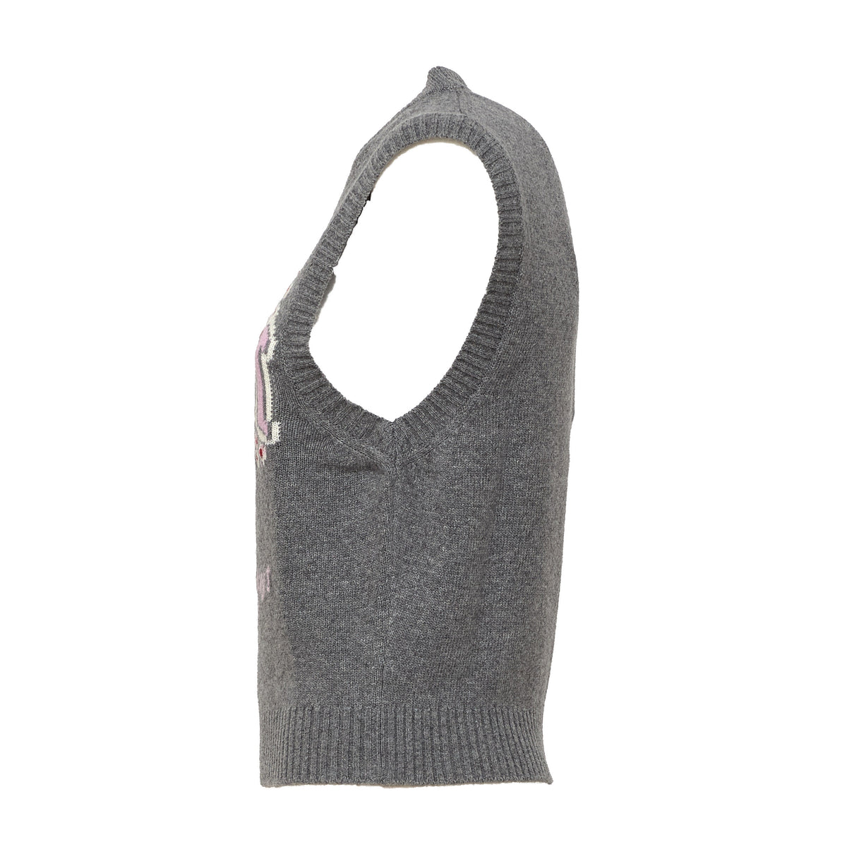 Graphic Wool Vest Flowers