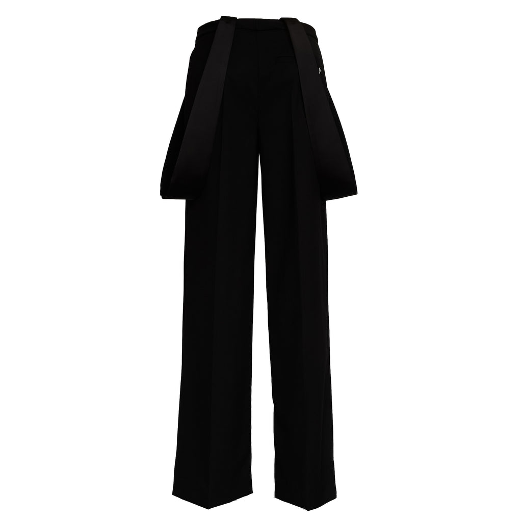 Pantaloni Kara Wide Leg In Gabardina Misto Lana