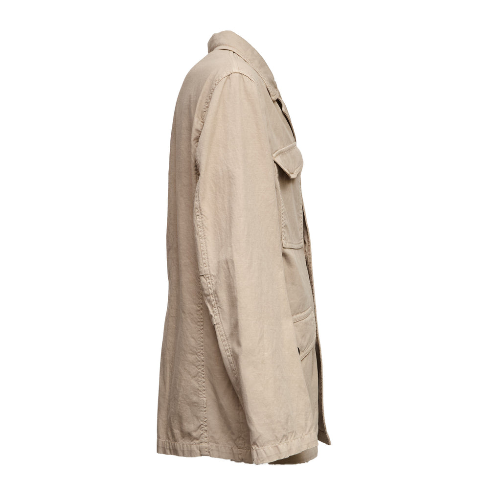 Field Jacket in Gabardine di Cotone e Lino Fay Archive