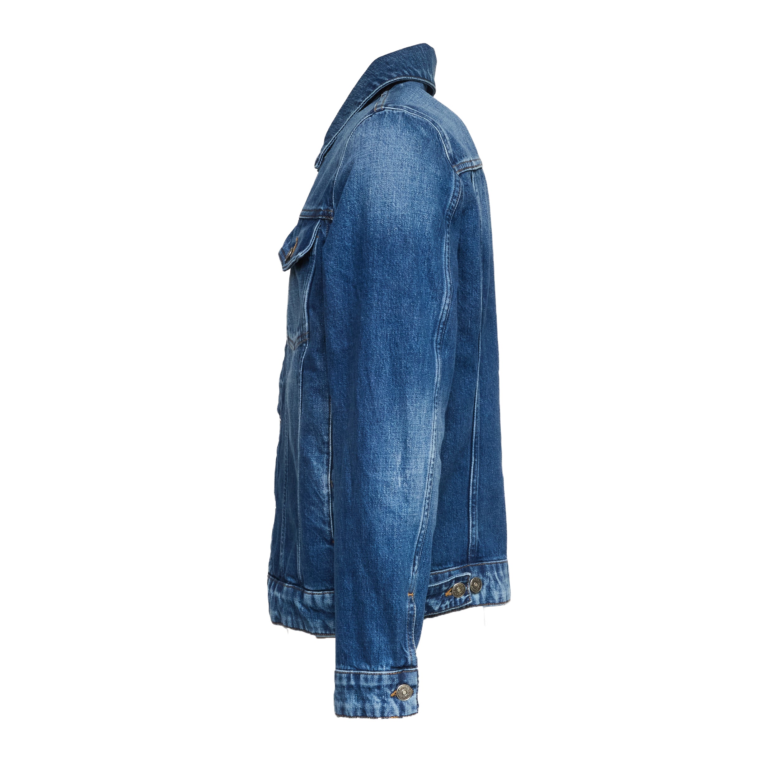 Trucker In Denim Blu Fisso Cross Regular
