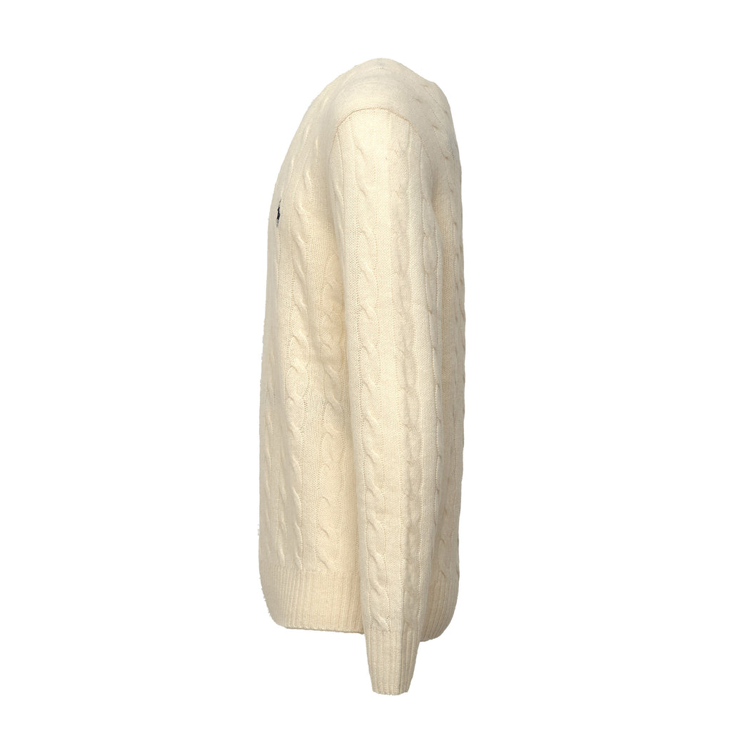 Cable-Knit Crewneck Pullover In Wool, Cashmere