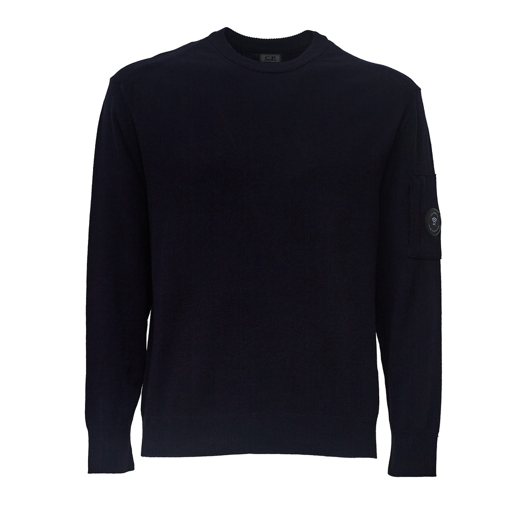 Extrafine Merino Wool Lens Crewneck Sweater