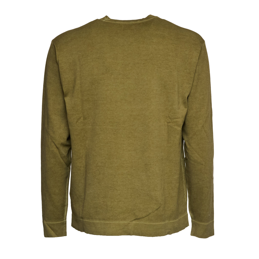 Cotton Crepe Double Crewneck Sweater