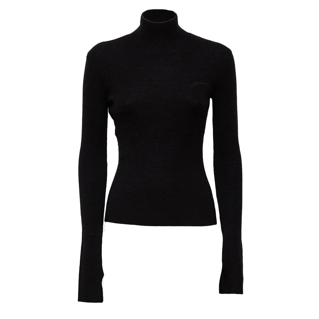 Mini Ribbed Merino Mock Neck