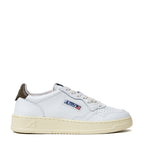 Sneakers Medalist Low In Pelle Bianca, Cioccolato