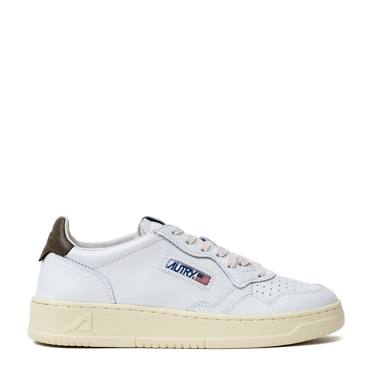 Sneakers Medalist Low In Pelle Bianca, Cioccolato