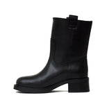 Rajan Black Leather Boots