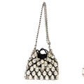 Silver Crystal Chainmail Mini Bag