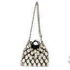 Silver Crystal Chainmail Mini Bag
