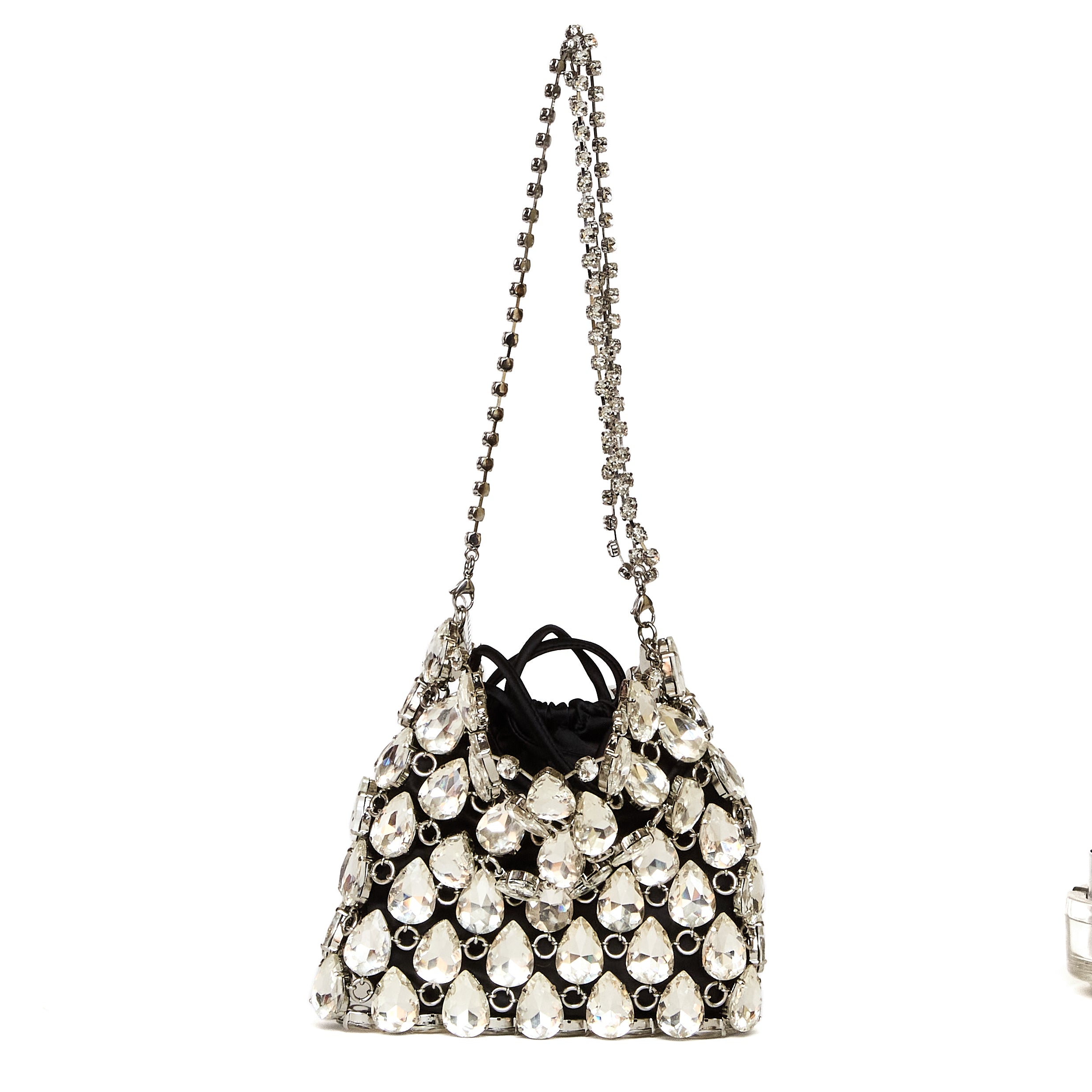 Silver Crystal Chainmail Mini Bag
