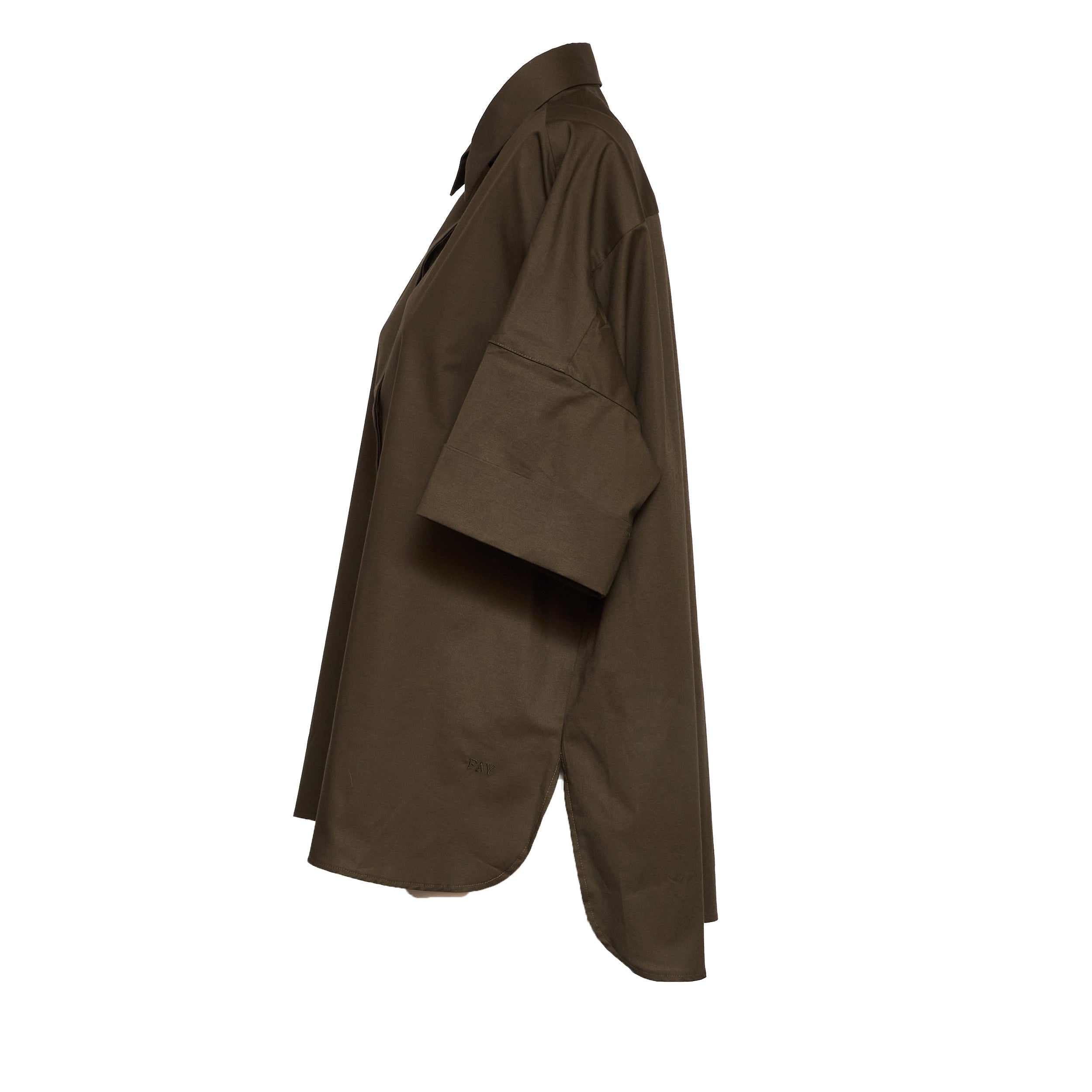 Camicia In Popeline Di Cotone Stretch