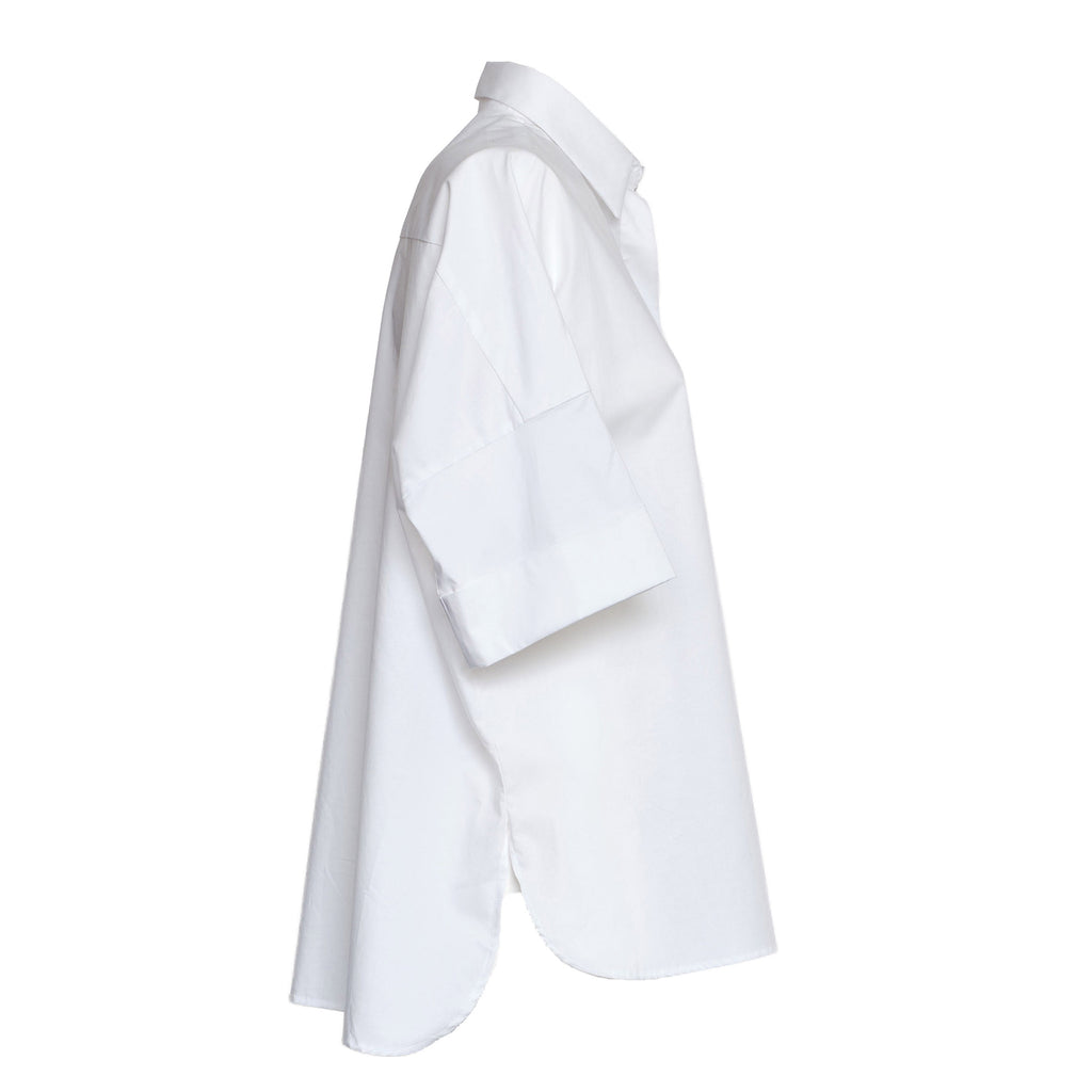 Camicia In Popeline Di Cotone Stretch