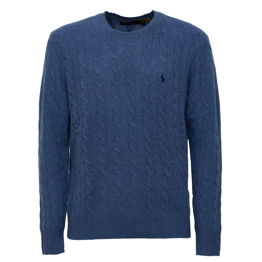 Cable-Knit Crewneck Pullover In Wool, Cashmere