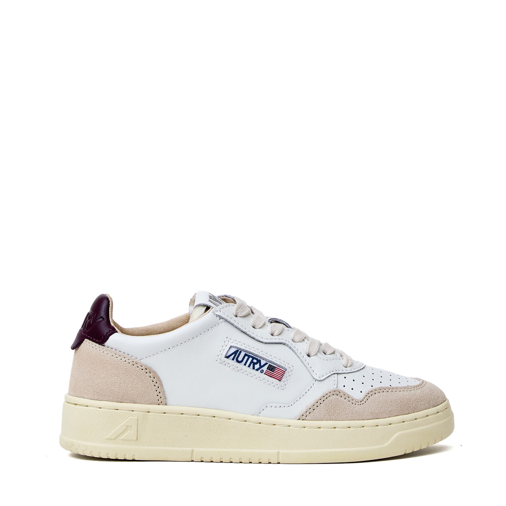Sneakers Medalist Low In Pelle, Suede Bianco, Fig