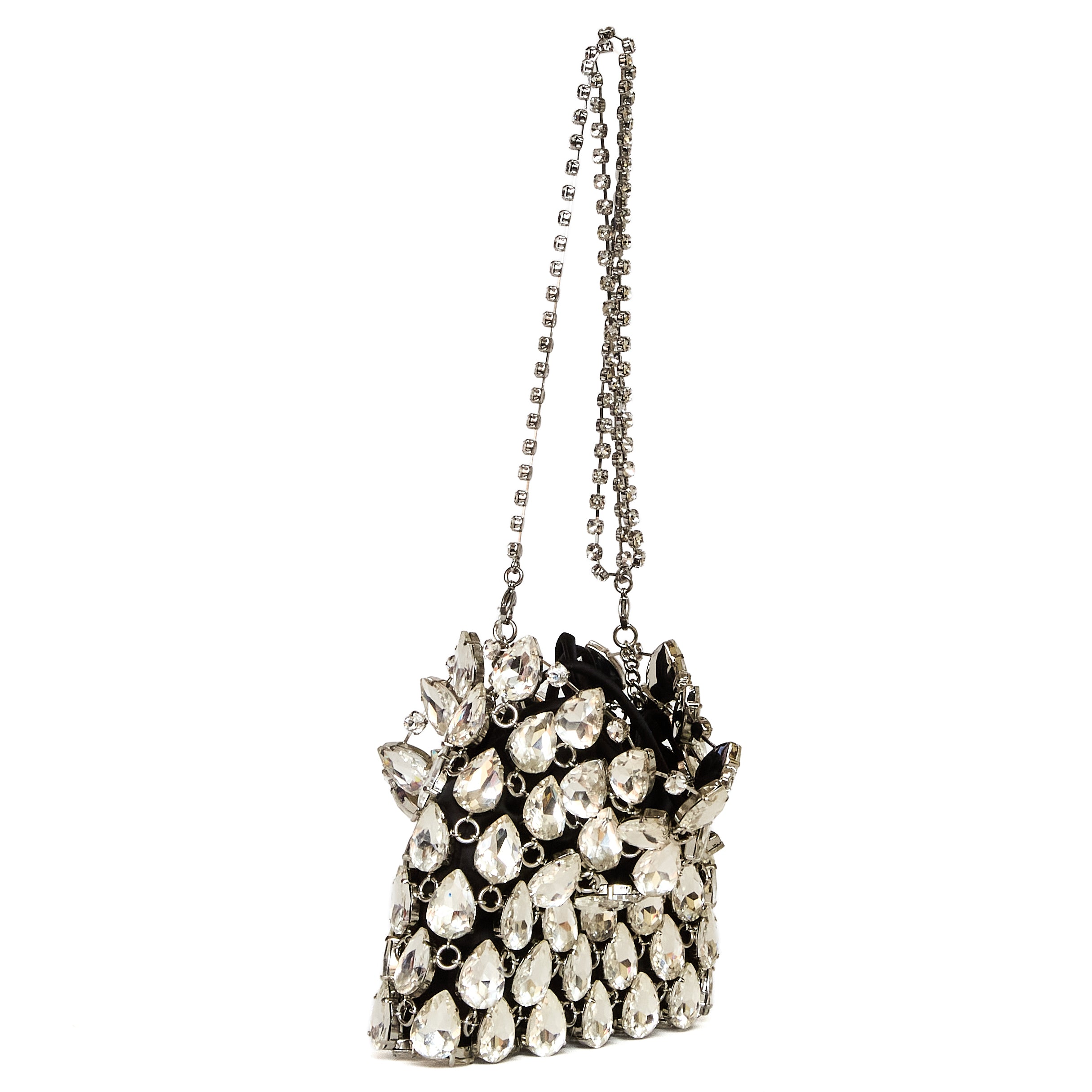 Silver Crystal Chainmail Mini Bag