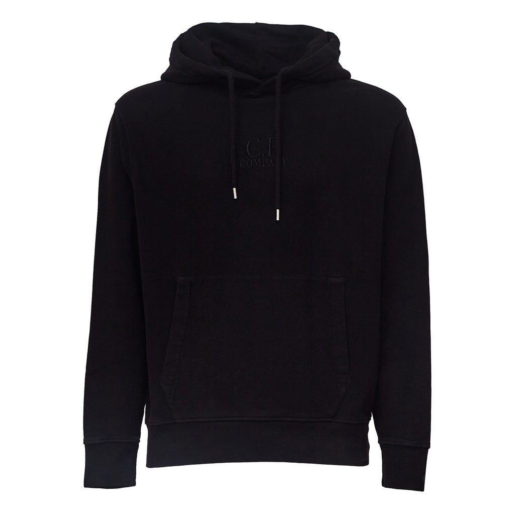 Brushed And Emerized Diagonal Fleece Hooded Logo Sweatshirt