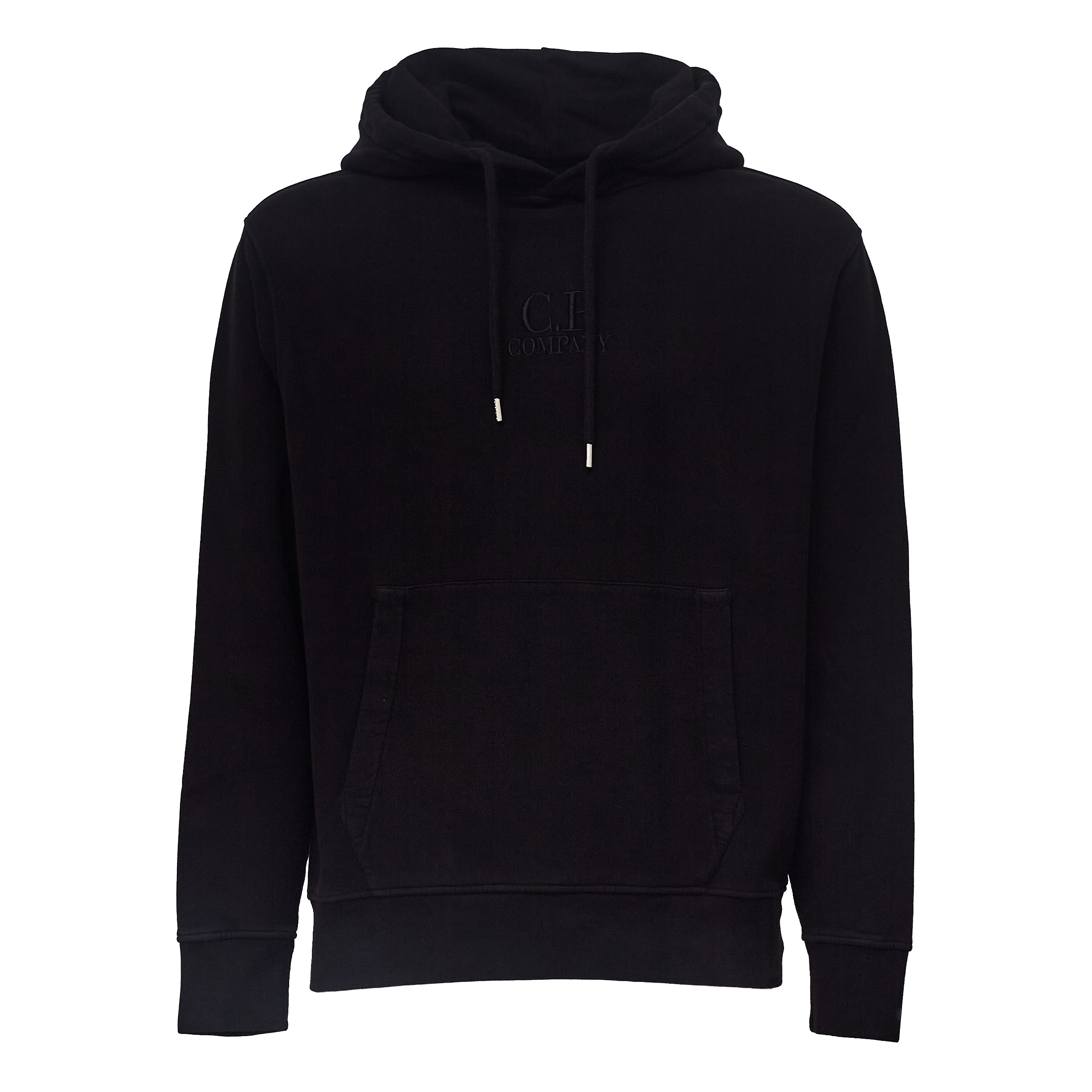 Brushed And Emerized Diagonal Fleece Hooded Logo Sweatshirt