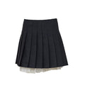 Grey pleated mini skirt