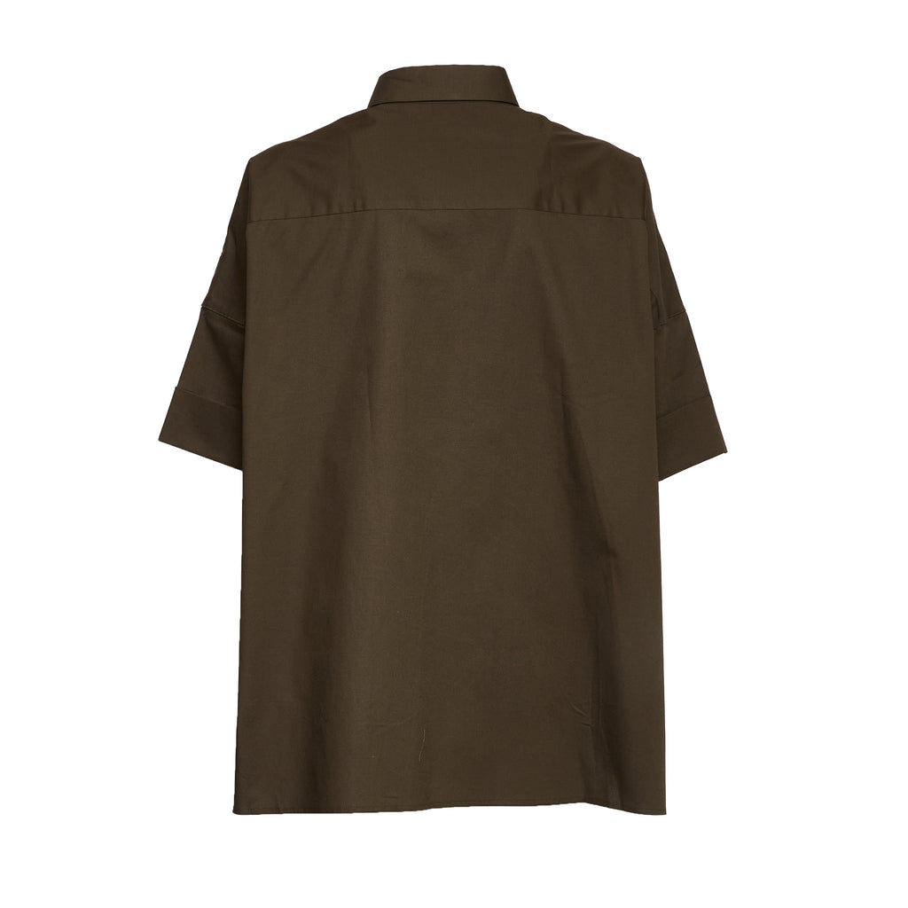 Camicia In Popeline Di Cotone Stretch