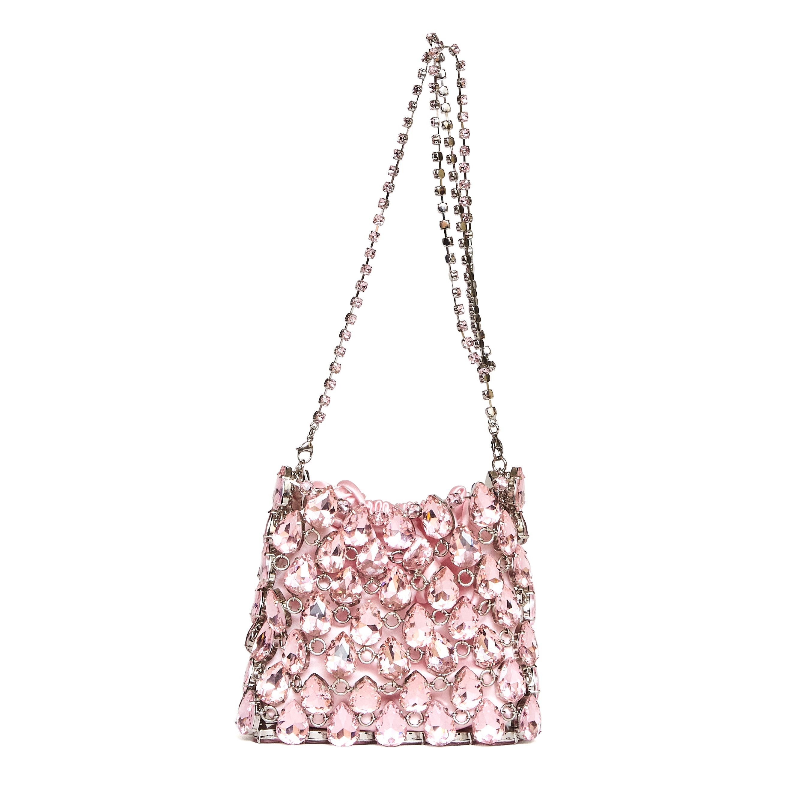 Pink Crystal Chainmail Mini Bag