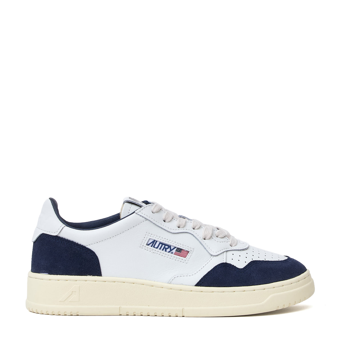 Sneakers Medalist Low In Pelle Soft Bianca, Denim