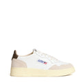 Sneakers Medalist Low In Pelle E Suede Bianco, Teak