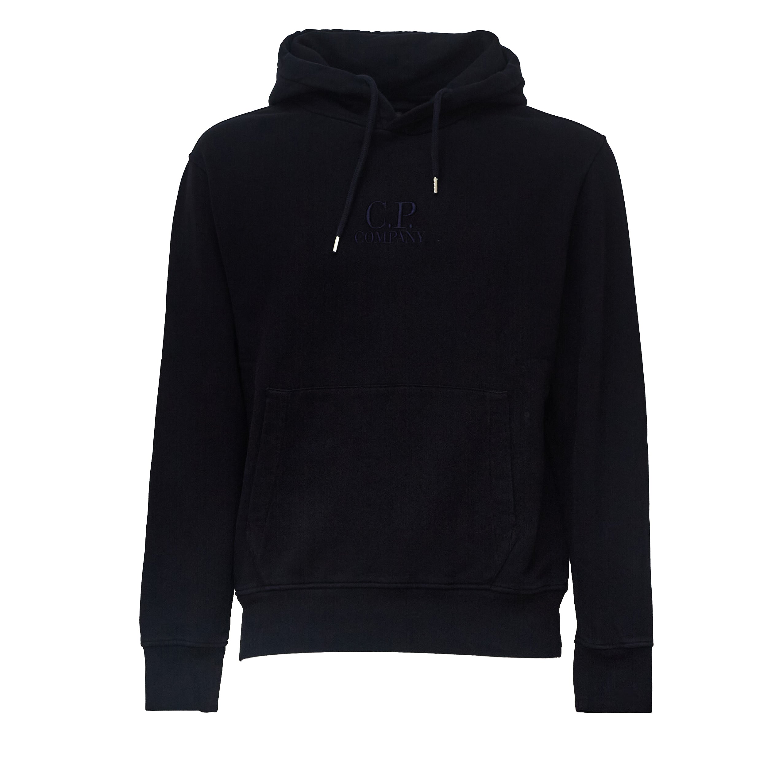 Brushed And Emerized Diagonal Fleece Hooded Logo Sweatshirt