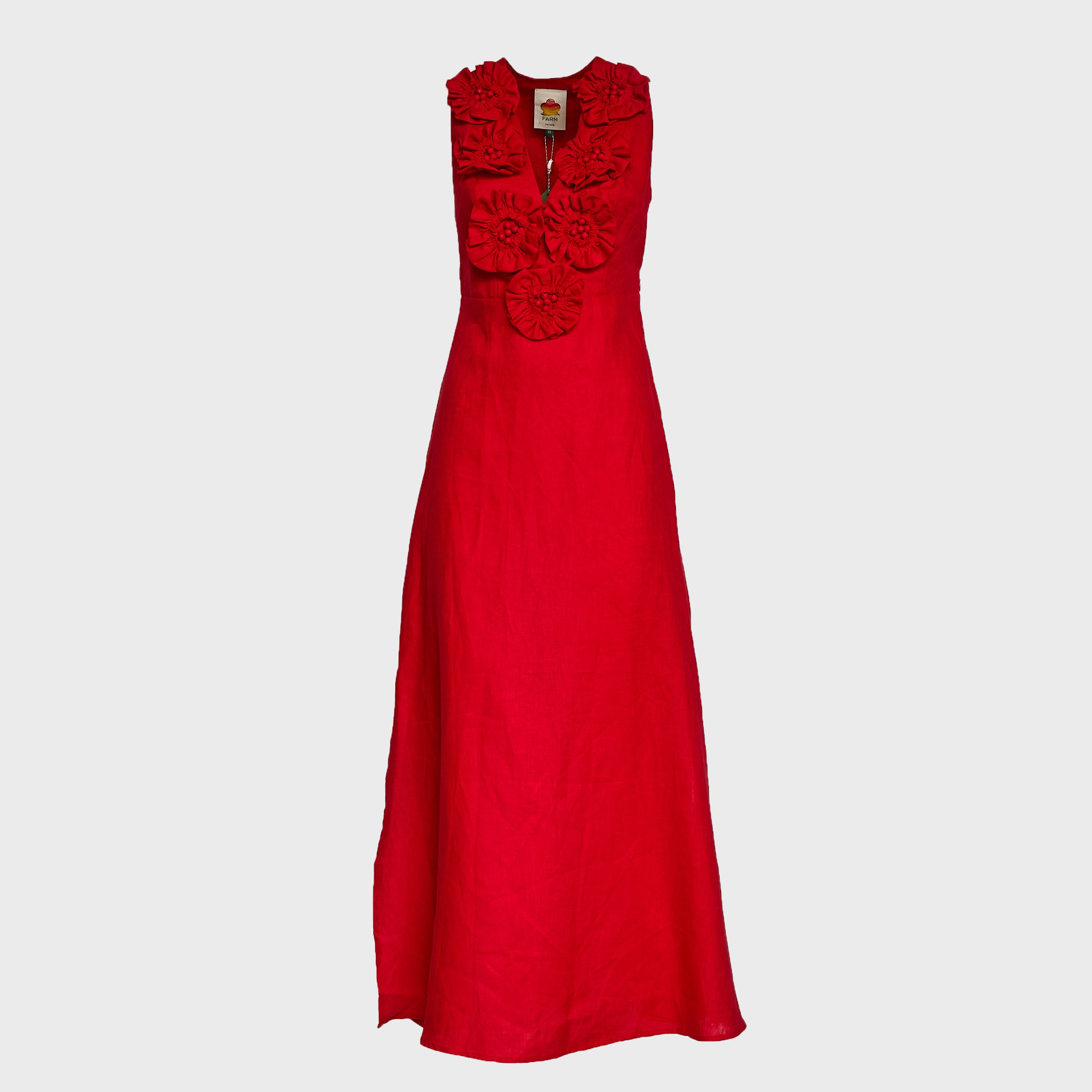 Red Sleeveless Midi Dress