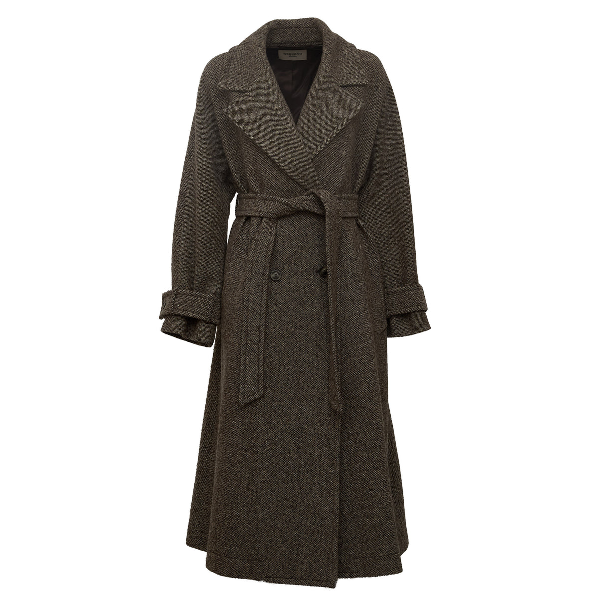 Cappotto Tema In Tweed Lana, Nylon