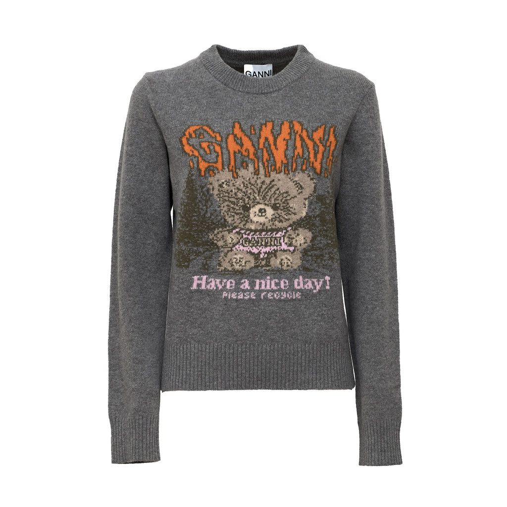 Graphic Wool Sweater Teddy