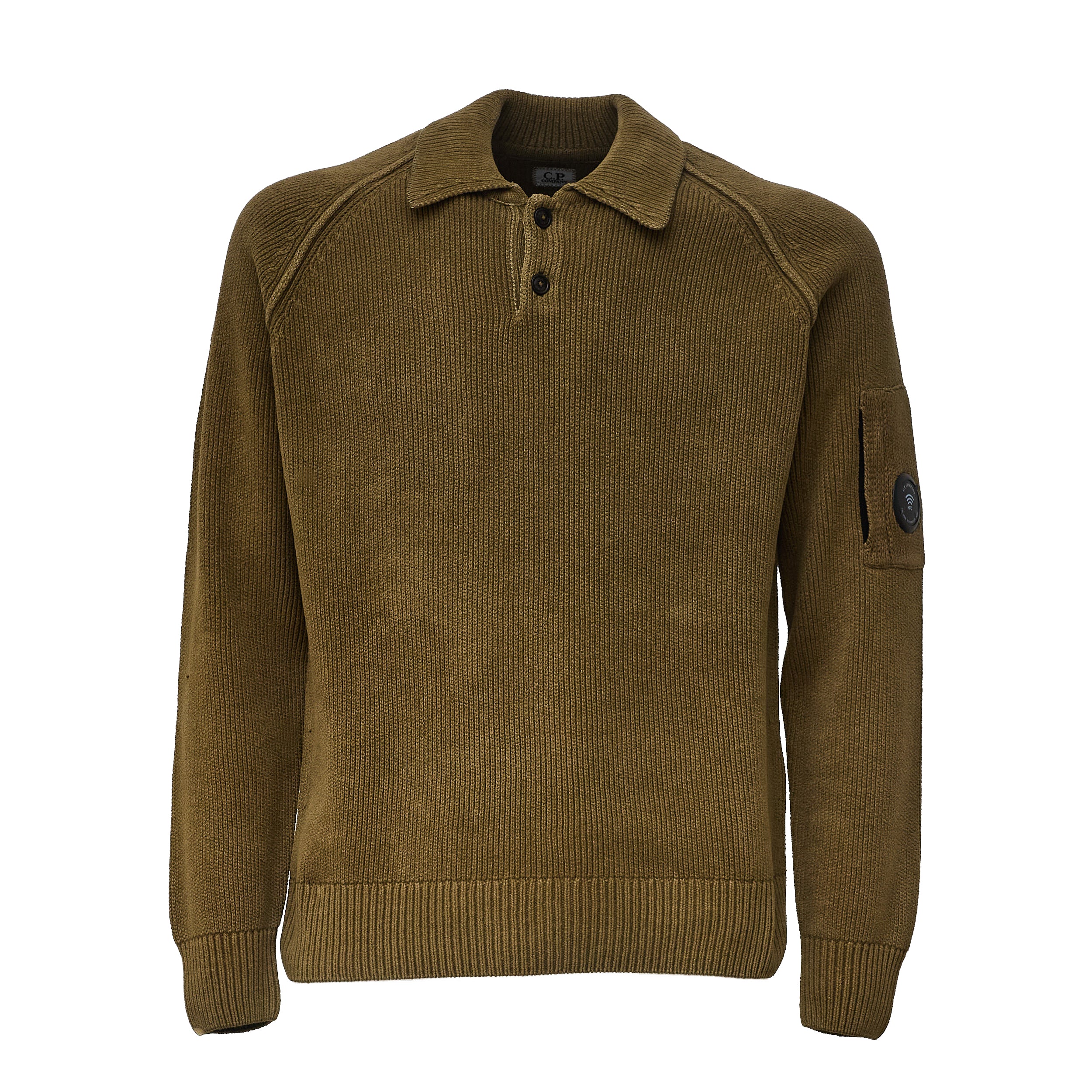 Chenille Cotton Polo Sweater